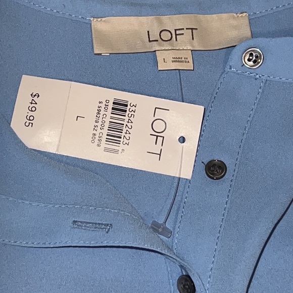 LOFT Henley Mixed Media Shell, Size Large, NWT - Picture 11 of 11